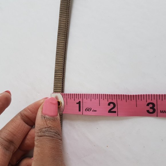 1980s Vintage Bronze Metal Skinny Belt Size 25" Bronze Gold Elegant Belt - Picture 7 of 10